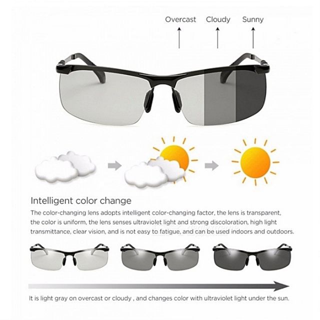 Sunglasses Colour Changing Cermin Mata Berubah Warna Gelap Uv Protection Spek Mata Hitam Shopee Malaysia