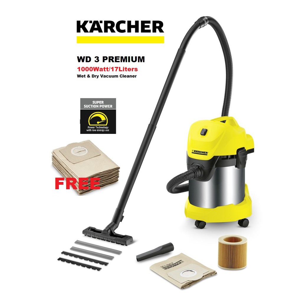 Karcher Wd3 Premium Wet Dry Vacuum Cleaner Shopee Malaysia