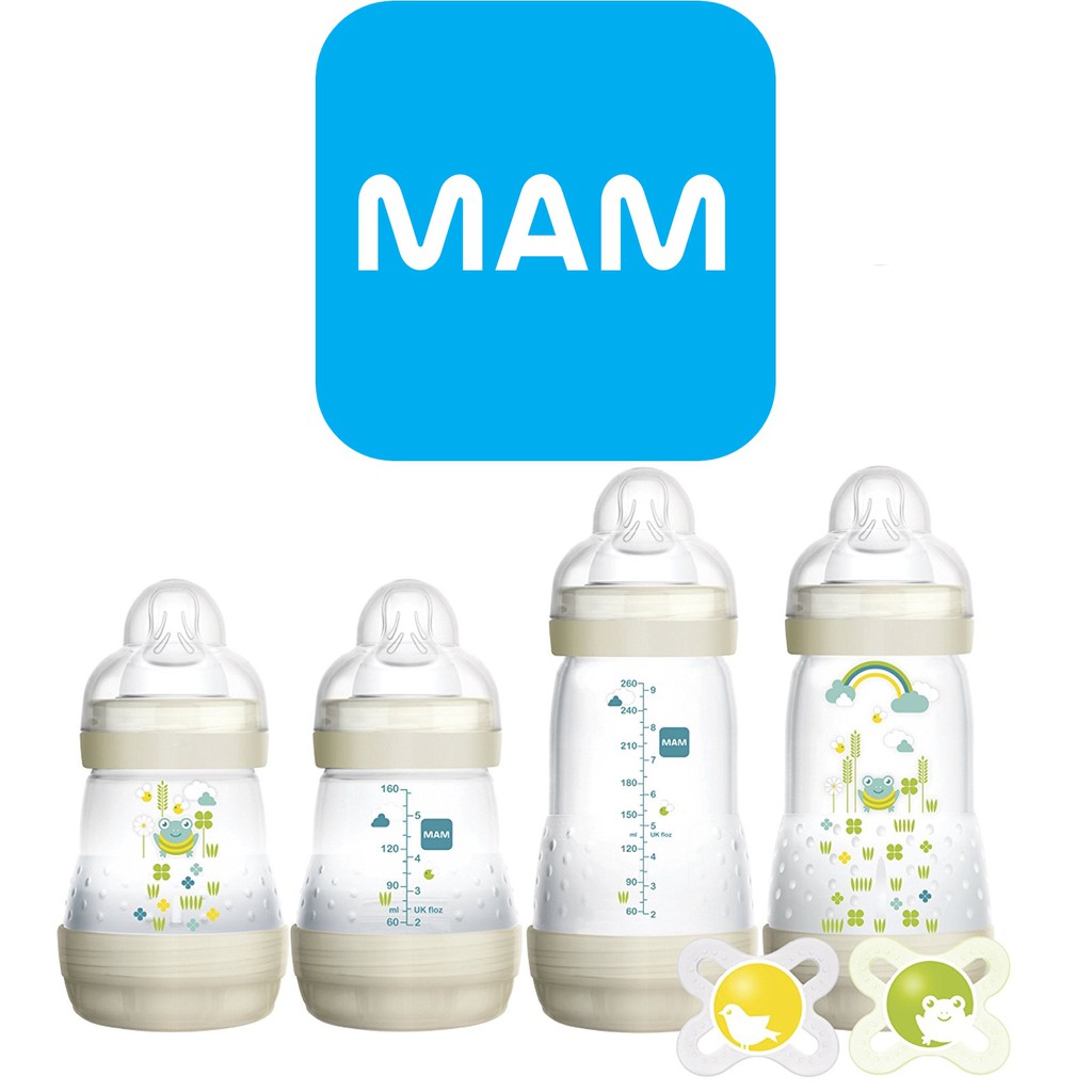 mam newborn feeding set blue