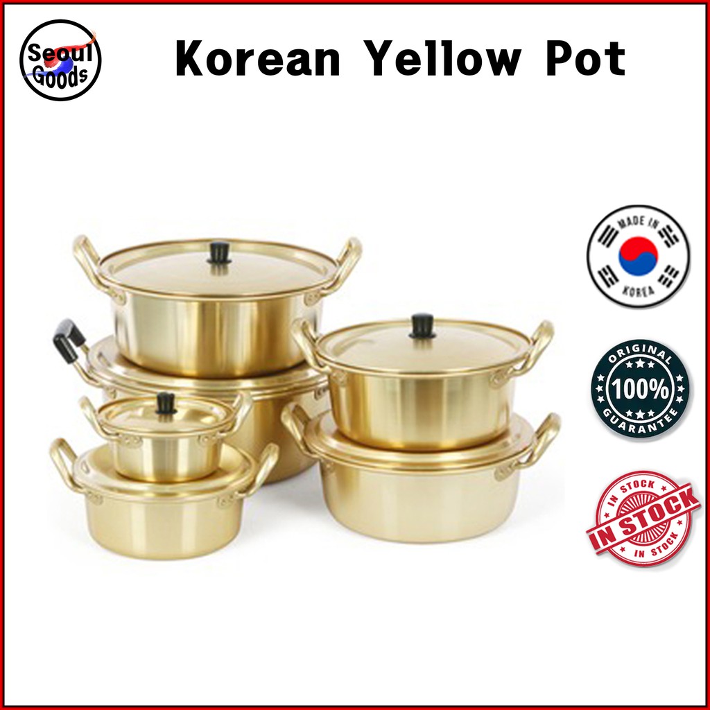 Korean Ramen Pot With Cover / Korean Yellow Pot / Famous Korean Pot
