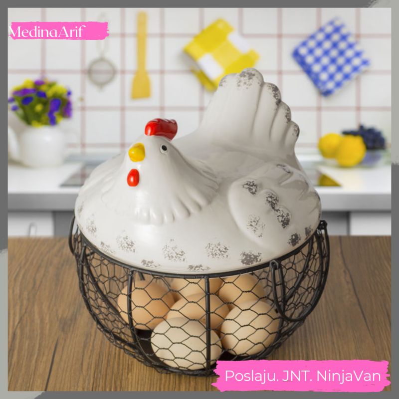 Ceramic Egg Basket Egg Storage Basket Bakul Telur Ayam Bekas Telur Ayam Seramik 陶瓷蛋篮 Shopee