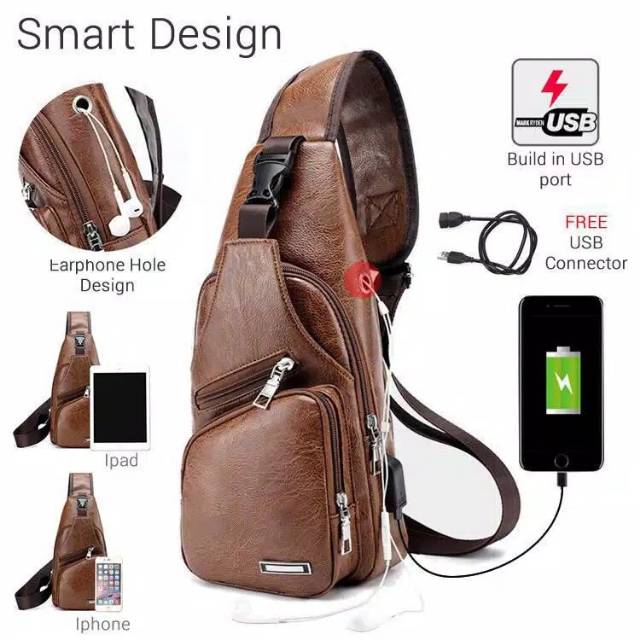 sling bag with usb port