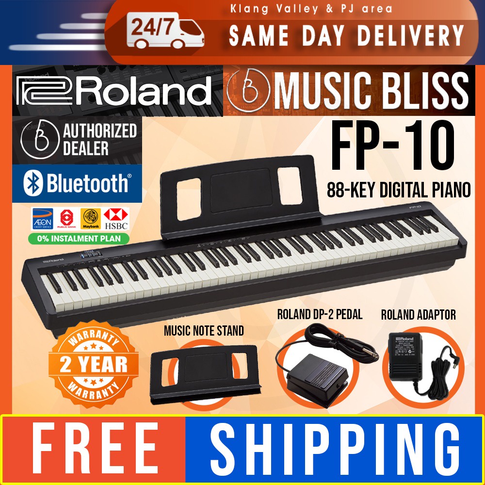 *SAME DAY DELIVERY* Roland FP10 88key Digital Piano with Roland DP2