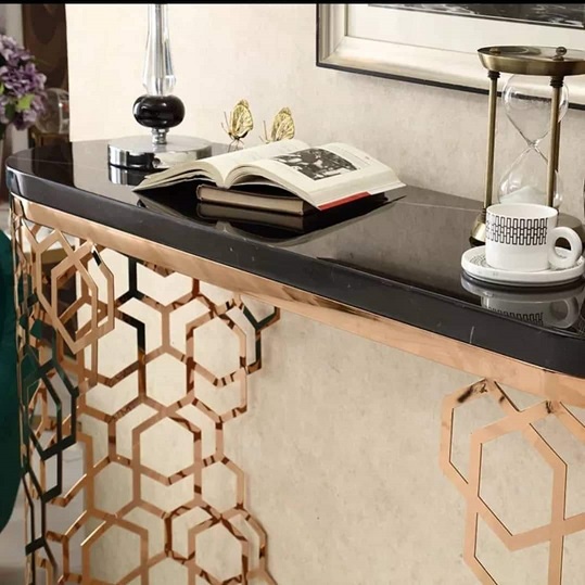Rose gold leg with Marble Top Console Table Shopee Malaysia