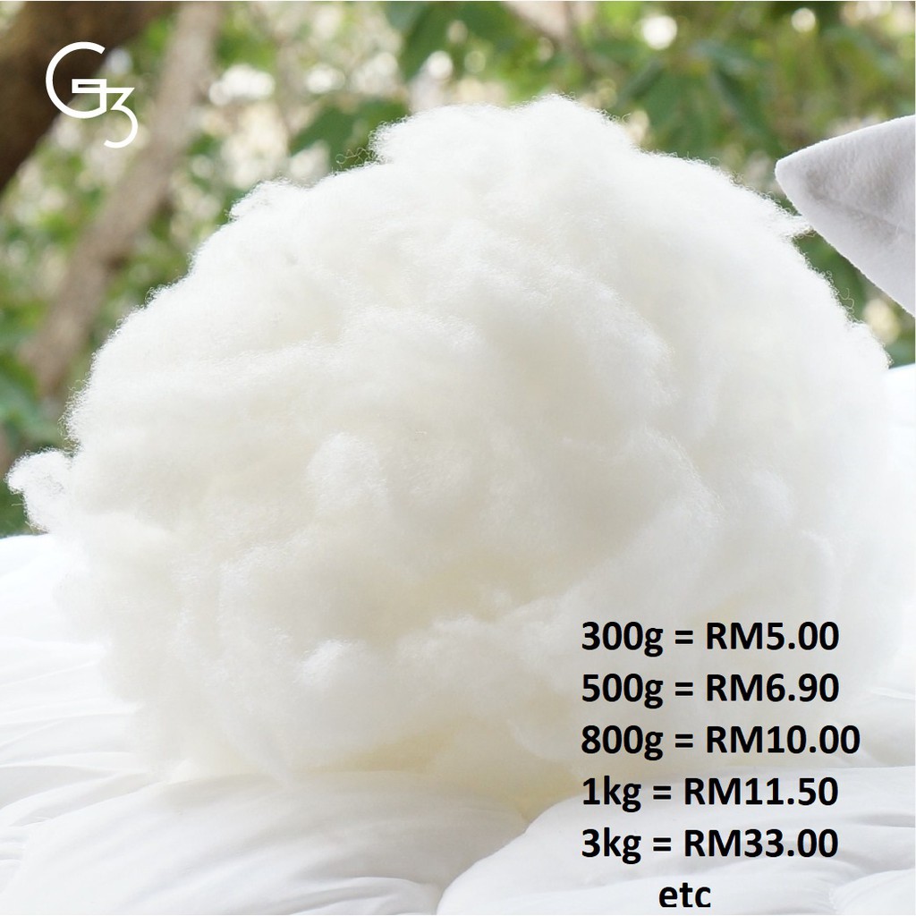 1kg 2kg Fiber Polyester / Isi Bantal Kapas Fiber dari Kilang Malaysia