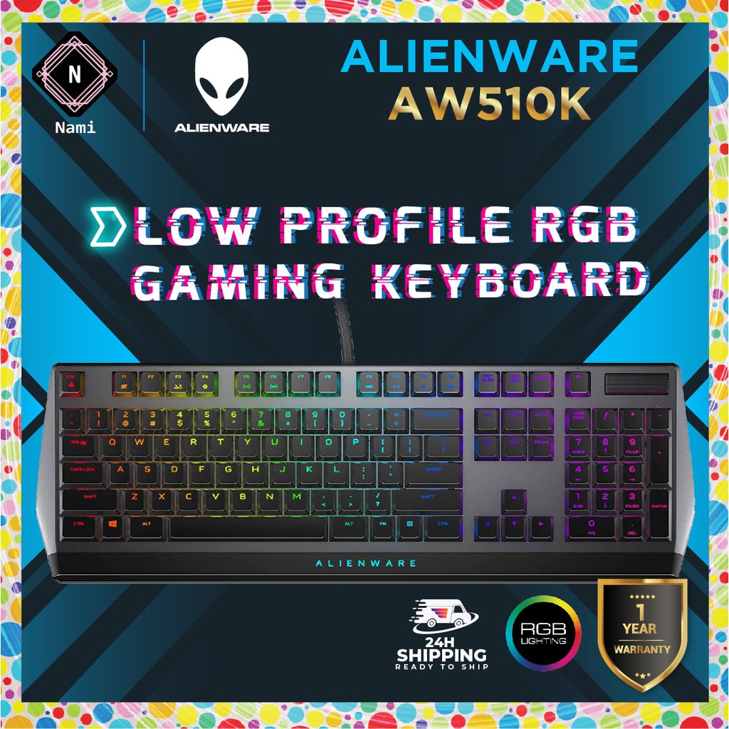 Alienware 510K Low-Profile RGB Mechanical Gaming Keyboard AW510K Dark