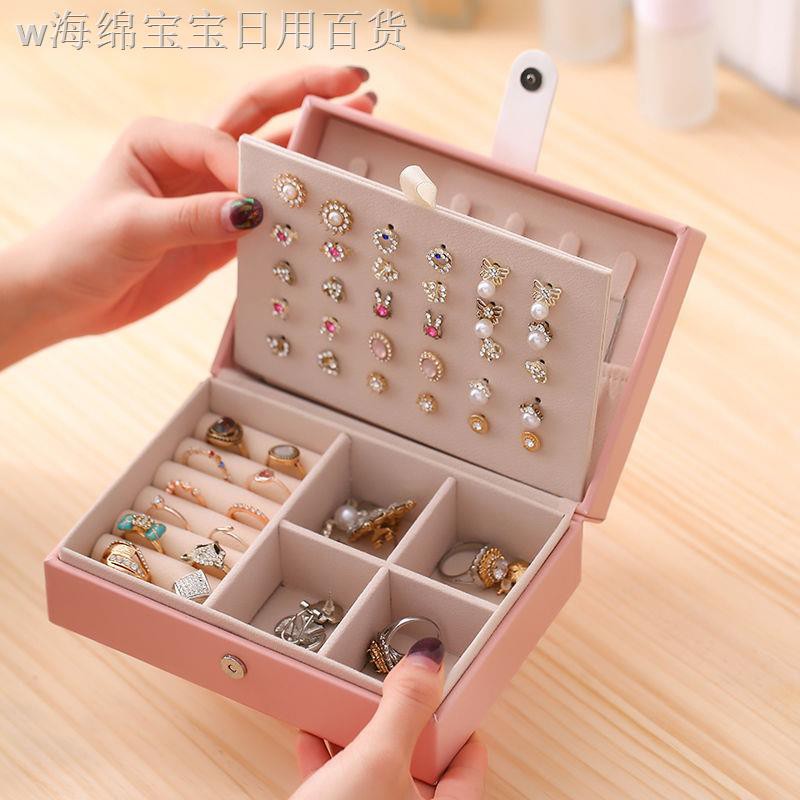 Wgb Necklace Storage Small Jewelry Box Wgbé¡¹é“¾æ”¶çº³ Å°å·é¦–é¥°ç›’å¥³ä¾¿æºå…¬ä¸»æ¬§å¼éŸ©å›½è€³é¥°ç®€çº¦è€³é’‰è€³é’‰æˆ’æŒ‡æ‰‹é¥°å“å‚¨ç‰©ç›’ Shopee