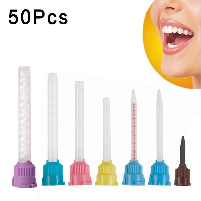 50Pc Disposable Dental PVS Impression Mixing Tube & Intraoral Syringe