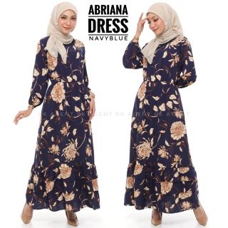 Dress Maxi Muslimah Labuh Longgar Bunga Floral Kembang Printed White