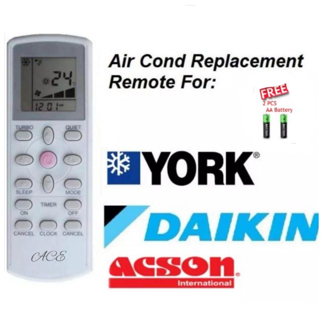 AIR COND OEM REPLACEMENT REMOTE CONTROL REPLACEMENT FOR YORK DAIKIN