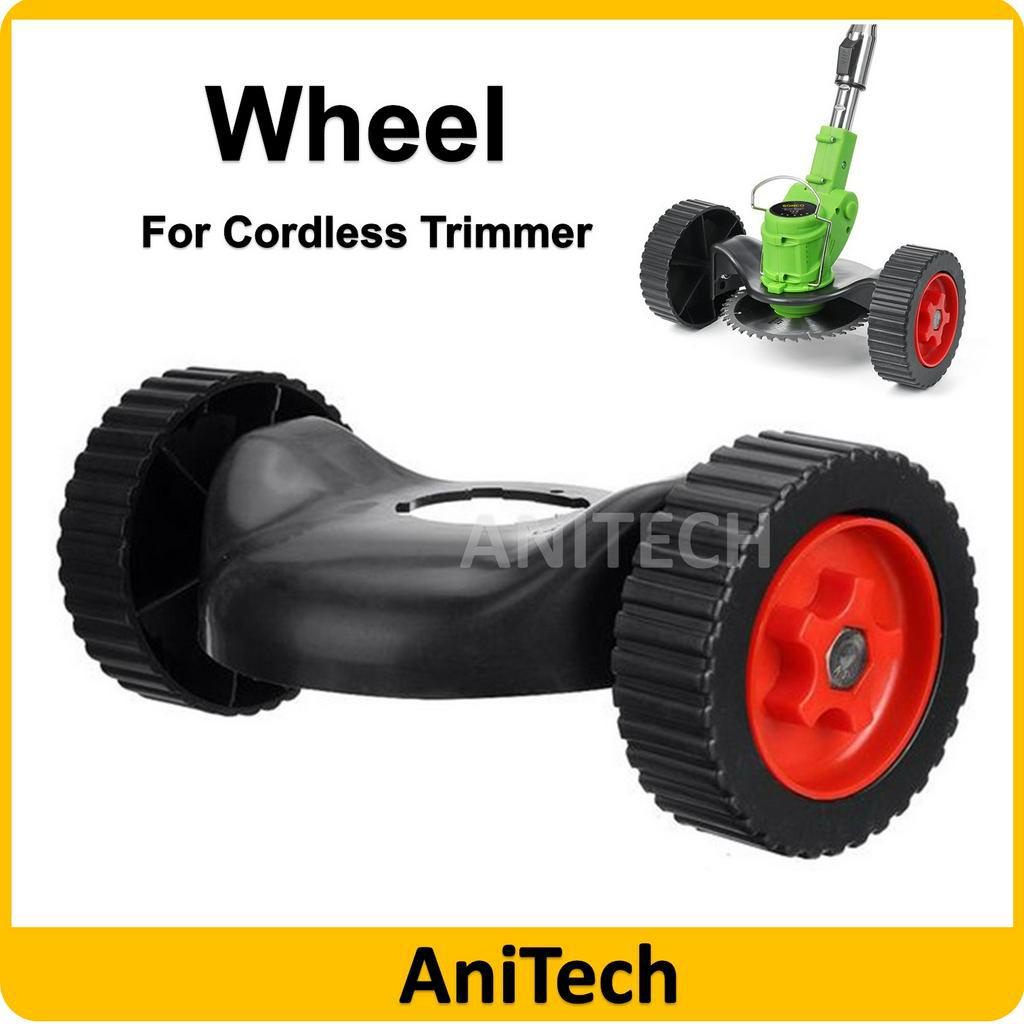 Wheel For Cordless Grass Trimmer Blades Lawn Mower Spare Parts Alat Ganti Mesin Potong Rumput Roda Bateri Grass Cutter