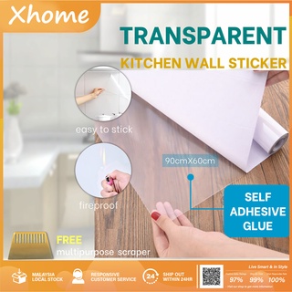 Kitchen Oil-proof Wall Sticker PET Transparent Tiles Decal Wall Paper 70*45CM 