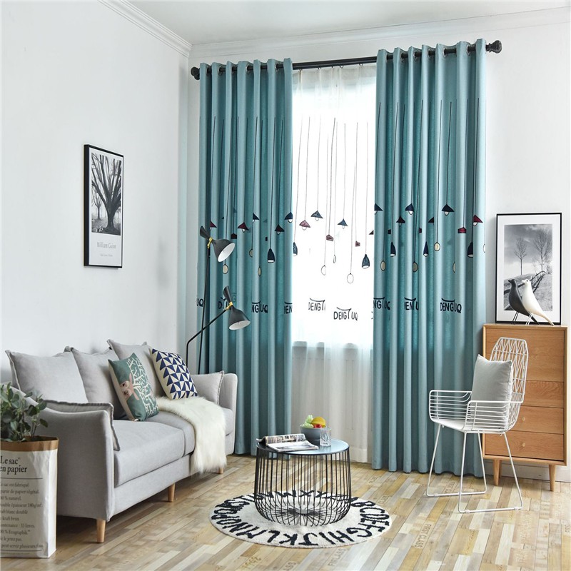 Thicken Lamp Embroidery Curtain Nordic Style Modern Curtains Blackout Curtains For Kids Room Accept Customize Shopee Malaysia