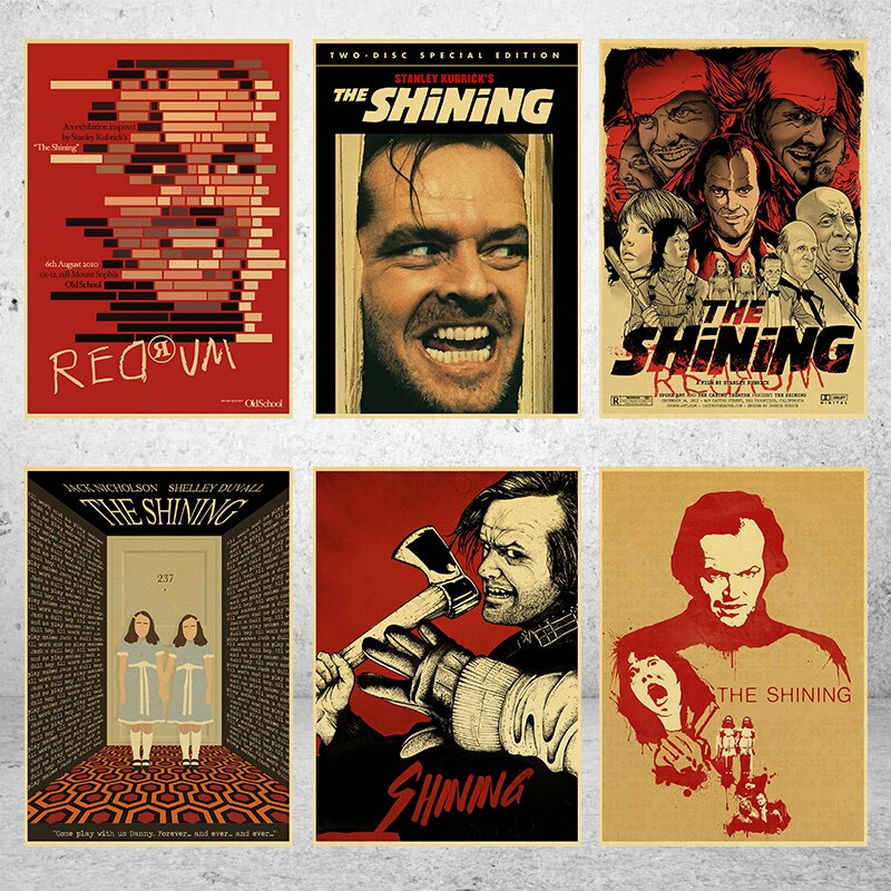 Classic Horror Film The Shining Retro Posters High Quality Printed Movie Wall Posters Room Decorative Painting