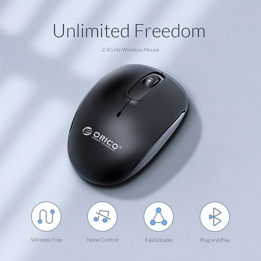 Versatile Premium ORICO 2.4GHz Wireless Mouse USB Receiver Slim Silent Mice Ergonomic Computer Desktop Laptop PC（WD... - Image 4
