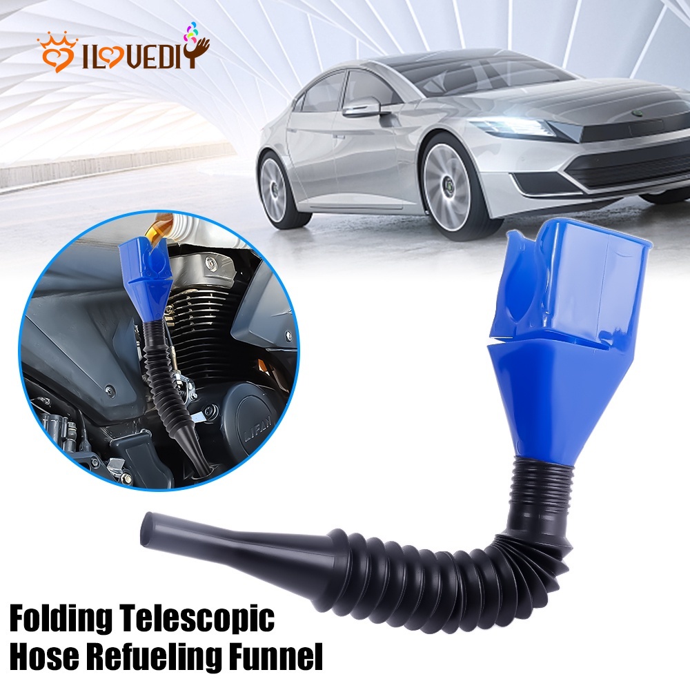 Anti-spill Hands-free Plastic Filling and Pouring Funnel / Portable Folding Telescopic Hose Refueling Funnel / Motorcycle Accessories/ for All Kinds of Gasoline & Liquid