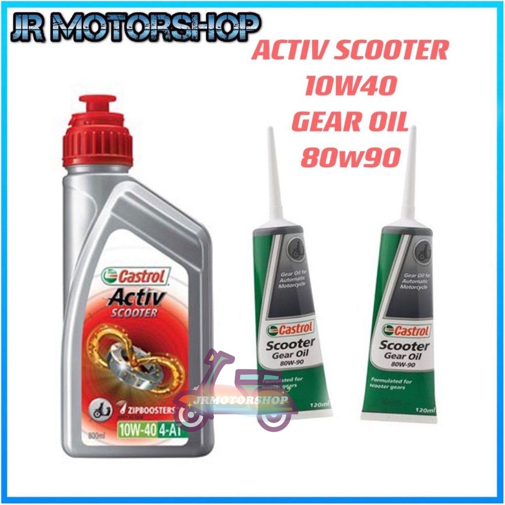 COMBO Castrol Scooter Auto Gear Oil + Scooter Activ 4T Oil SET) 100ORIGINAL Shopee