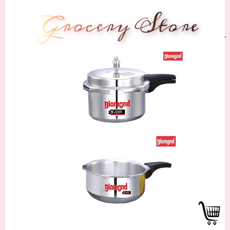 DIAMOND Combi Pack Pressure Cooker 5 Liter + Pan 4 Liter Dual Pack Set