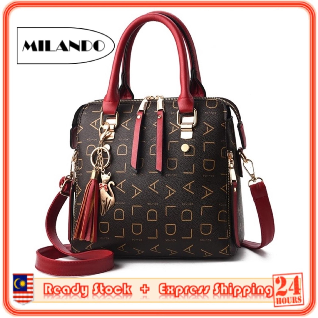 MILANDO Ladies Women PU Leather Handbag Tote Sling Bag Handbeg Beg Wanita (Type 26