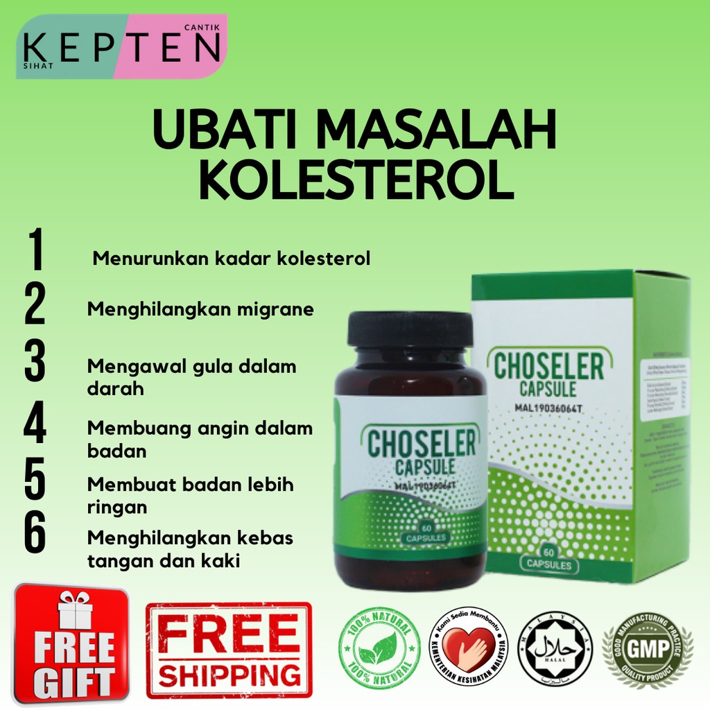 Original Choseler 60 Biji Kapsul Turun Kolesterol Terbaik Shopee Malaysia