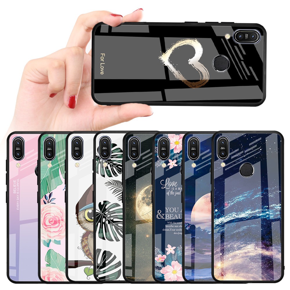 Asus Zenfone Max M2 Zb633kl Phone Case Love Tempered Glass Casing Hard Cover Zenfone Max M2 Zb633kl X01ad Shopee Malaysia