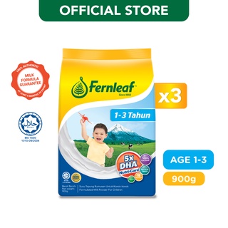 Image of Fernleaf Milk Powder for Children 1 - 3 years (Plain) 900g x 3