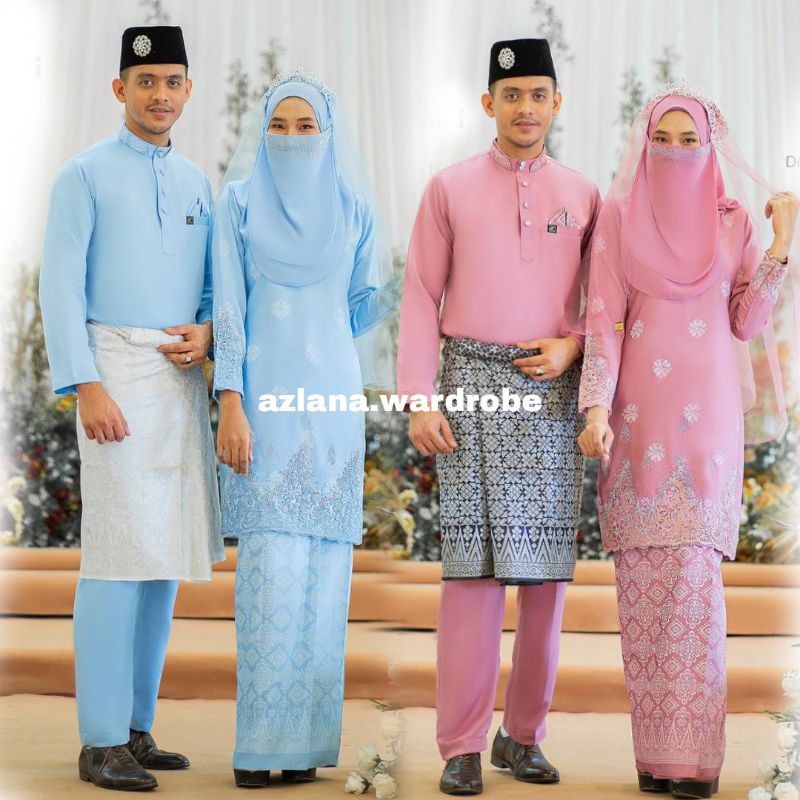 Tema Baby Blue Dusty Pink Set Baju Pengantin Set Nikah Bertunang