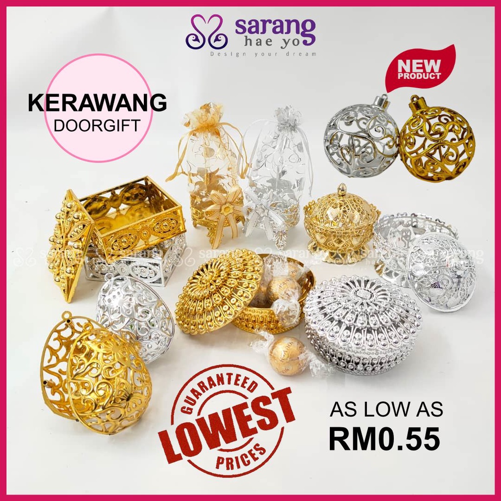 BEKAS BUNGA RAMPAI / BEKAS KERAWANG / DECORATIVE SOUVENIR DOORGIFT / TELUR GOODIES KAHWIN NIKAH VIP / BEKAS GULA-GULA