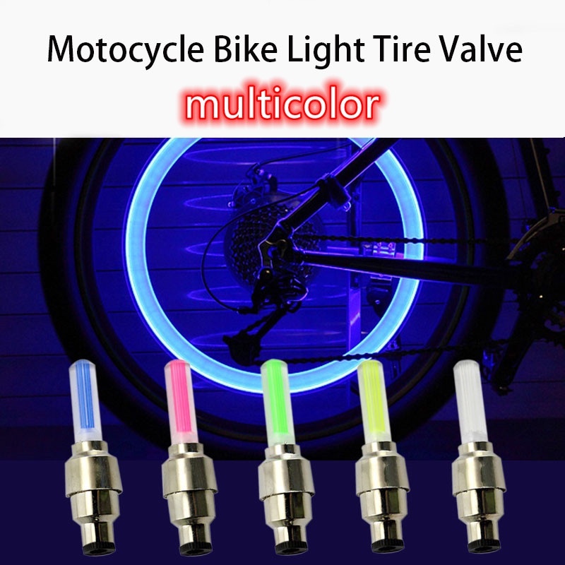 oldeagle 2Pcs Bike Car Motorcycle Wheel Tyre Valve Cap Beautiful Safety Flash LED Light Lamp Accessories 