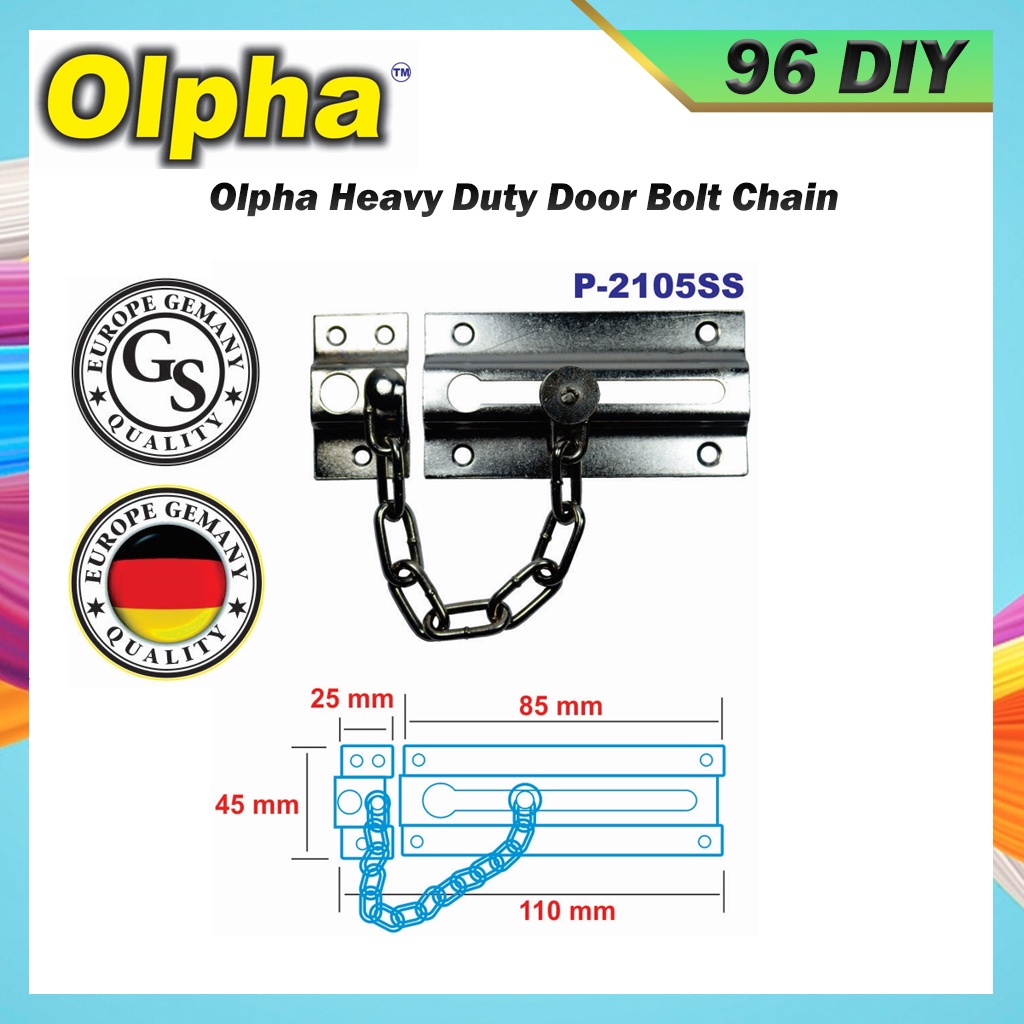 Olpha Heavy Duty Door Bolt Chain Door Lock Level handle Lock Set
