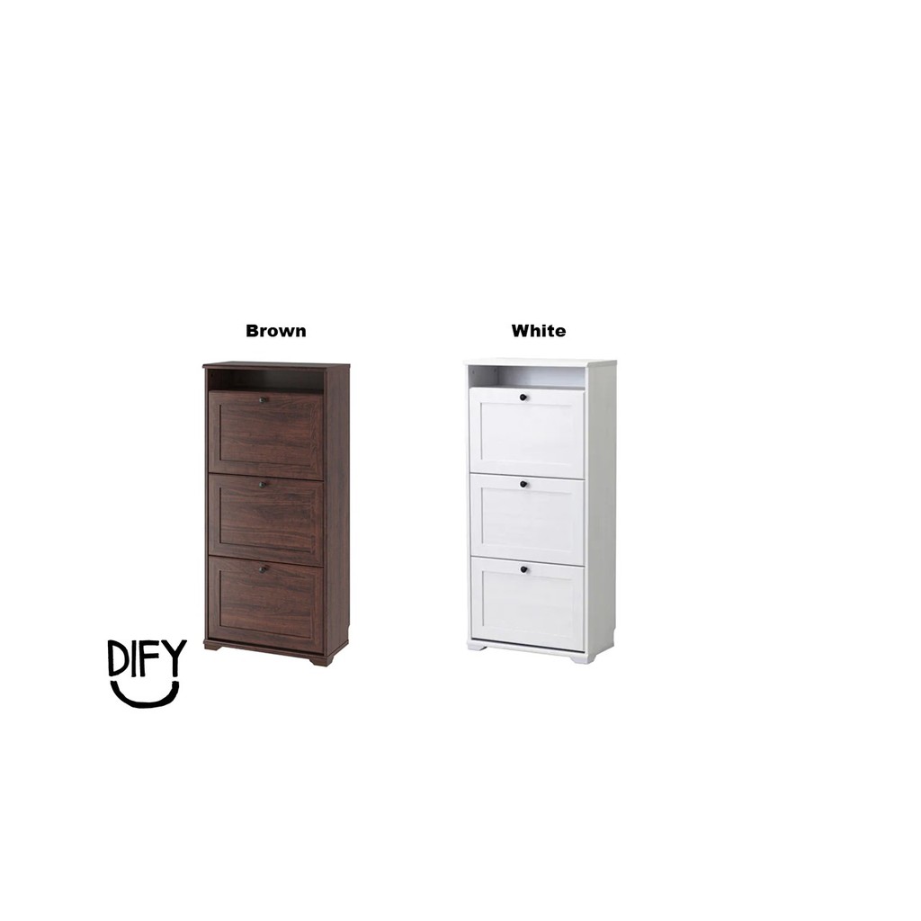 Ready Stock Ikea Brusali Shoe Cabinet With 3 Compartments Size