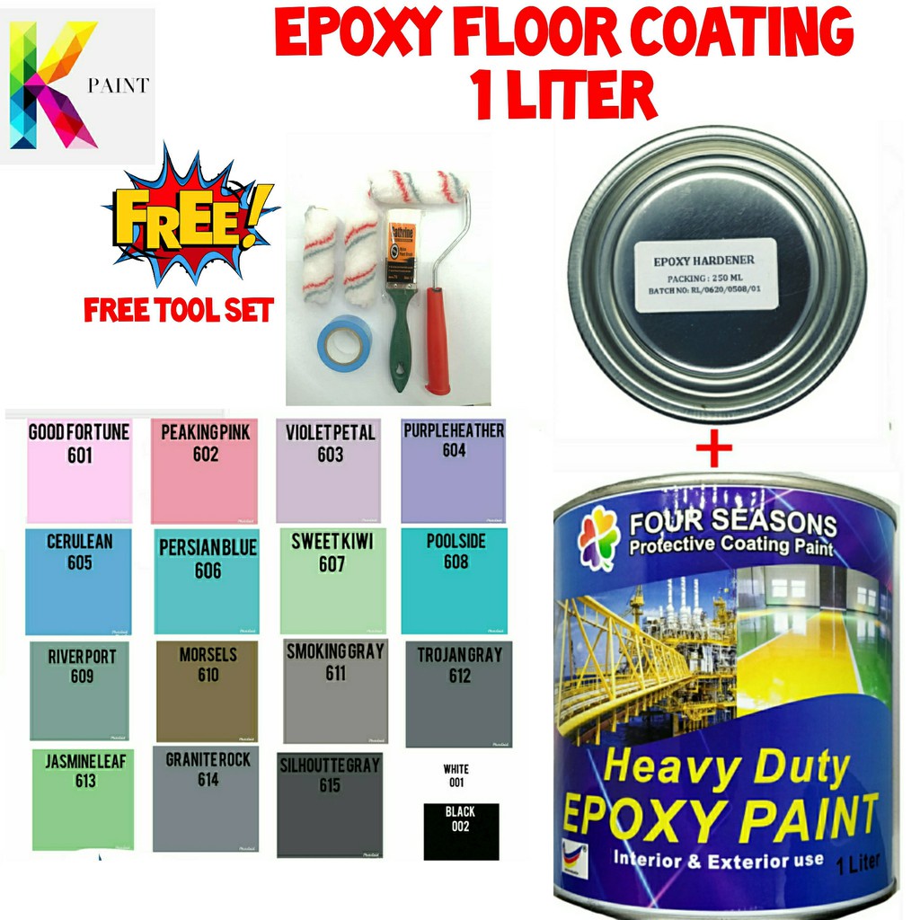 EPOXY FLOOR PAINT / CAT EPOXY LANTAI / 1L / Mici EPOXY / Heavy Duty