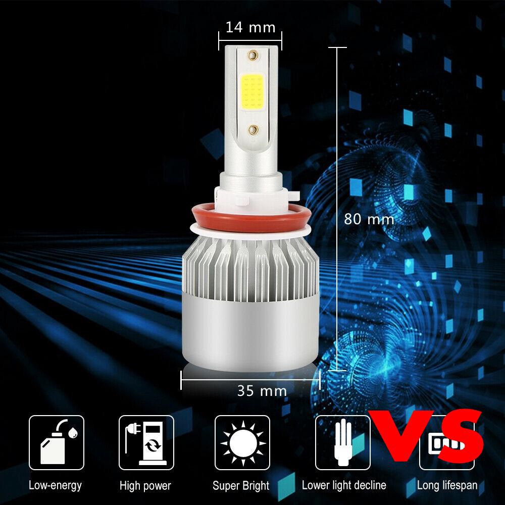 H8 H9 H11 1800W 270000LM LED Headlight Bulbs Conversion Kit 6000K High Low Beam