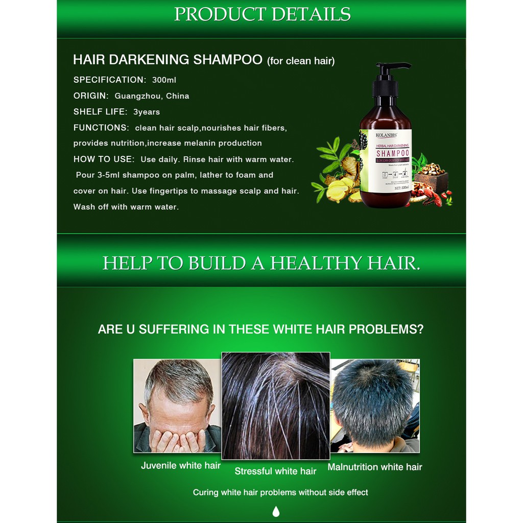 Hair Darkening Shampoo Professional Herbal Hair Nutrition