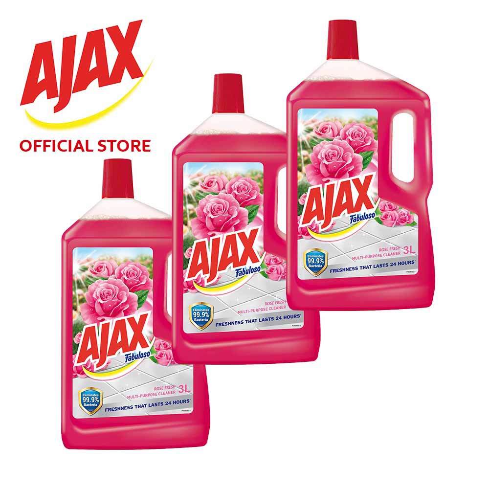 Ajax Fabuloso Rose Multi Purpose Floor Cleaner 3l Bundle Of 3