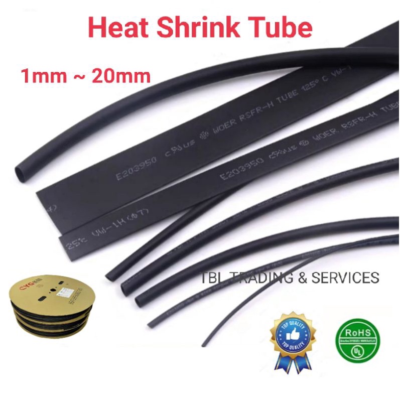 1 Meter Heat Shrink Tube 1mm20mm / Heat Shrinkable Sleeving Insulation