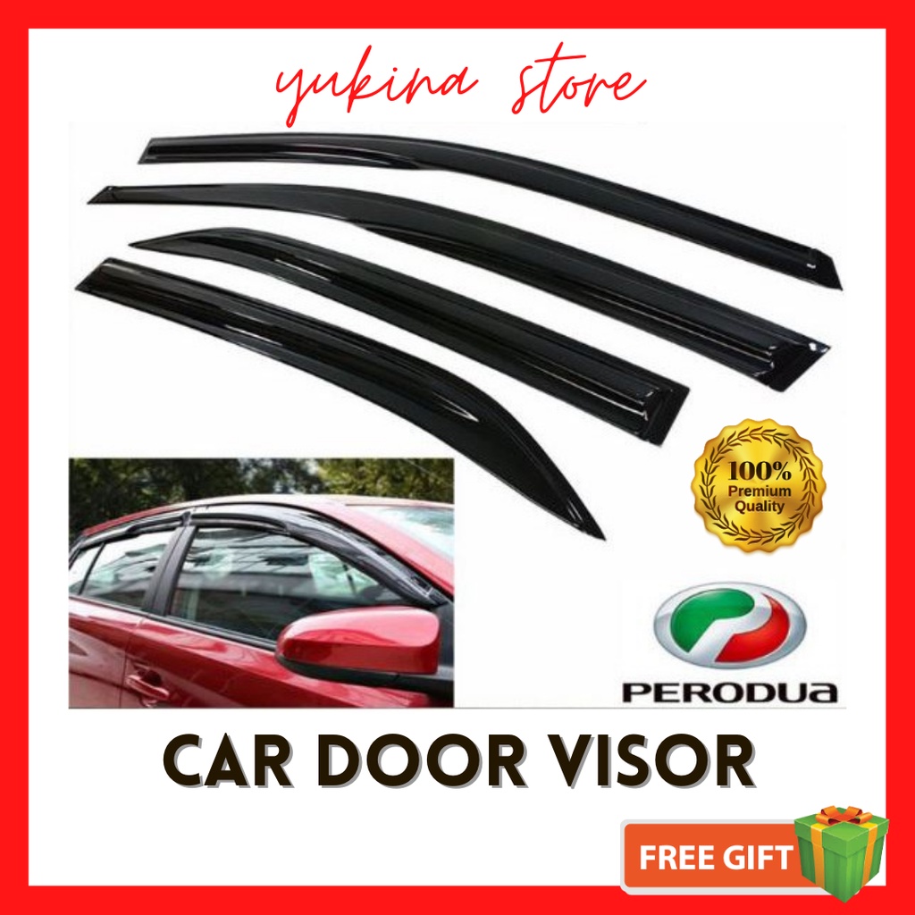 Mugen Air Press Window Car Door Visor Wind Deflector Perodua Myvi Alza 