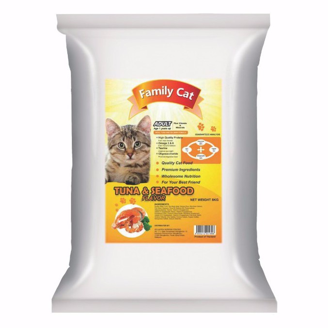  Family Cat Tuna u0026 Seafood Flavor +Omega 3u00266 Cat Food Makanan 