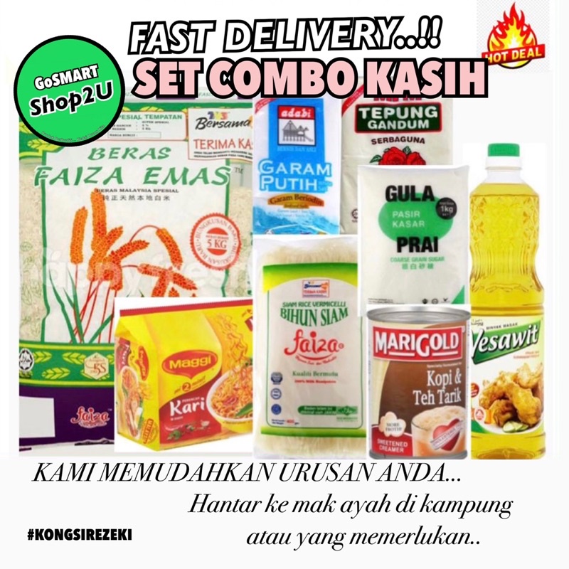 BARANGAN KEPERLUAN ASAS SET COMBO KASIH  Sesuai utk bantuan 