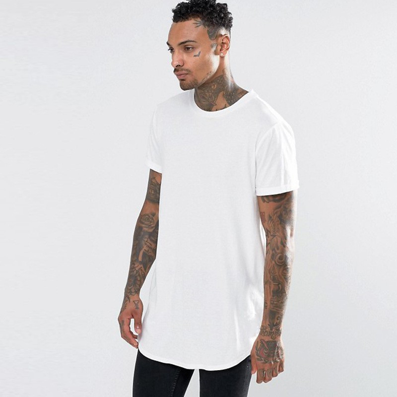 curved hem t shirt mens
