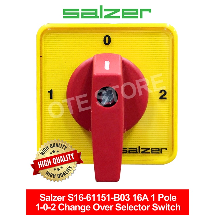Salzer S1661151B03 16A 1 Pole 102 Change Over Selector Switch (48mm x 48mm) Shopee Malaysia