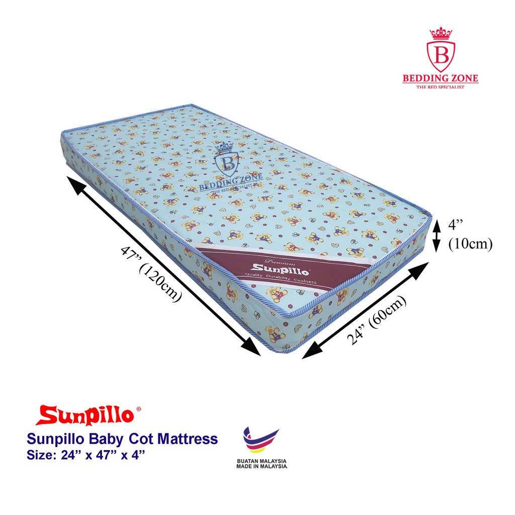 Sunpillo Baby Cot Mattress (Tilam Baby) - 60cm x 120cm (Blue/Yellow ...