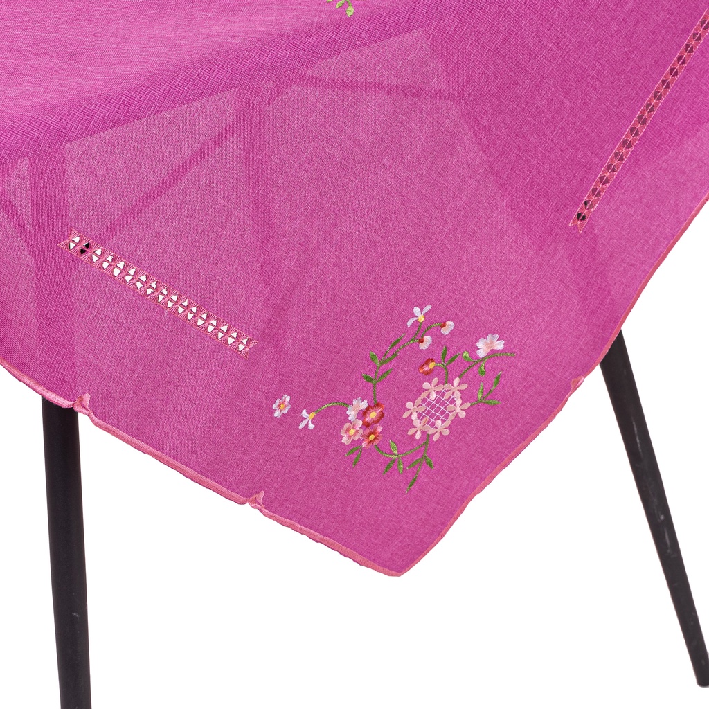 Lace & Embroidery Plum Blossom Embroidery with Hemstitch & Embroidered