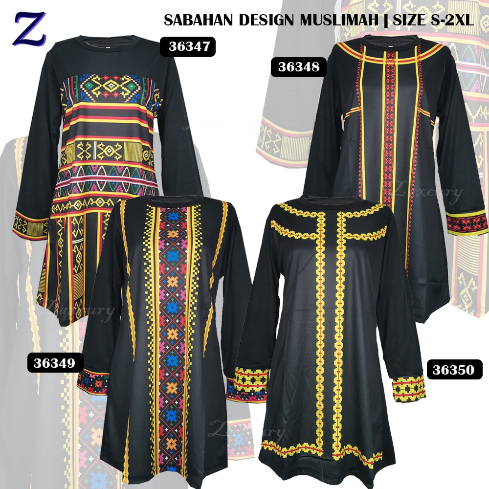 HOT&WHOLESALE WOMAN DRESS BAJU BATIK JERSEY SABAH DUSUN TRADITIONAL MUSLIMAH DESIGN | Size S-2XL