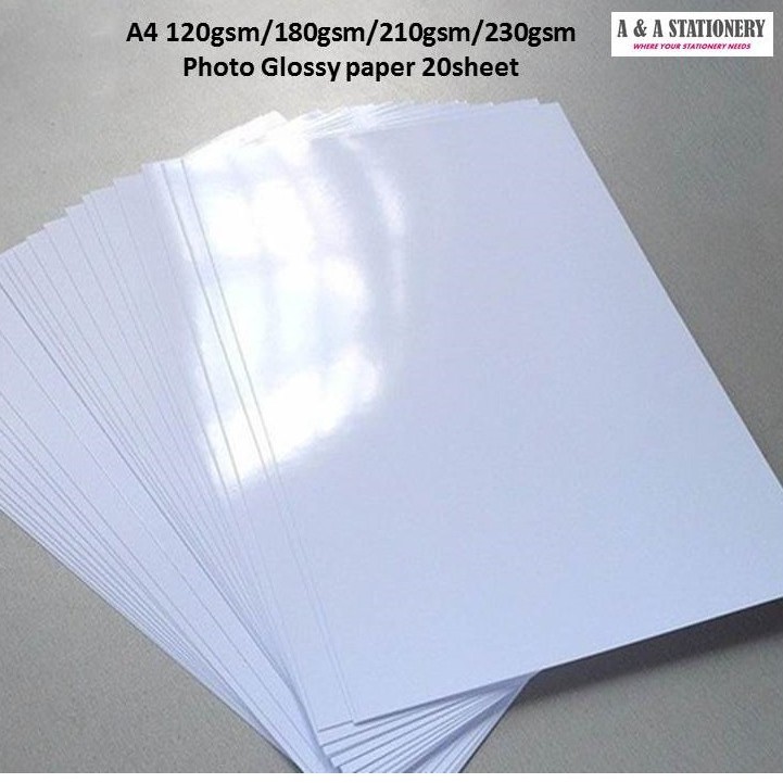 A4 120gsm180gsm210gsm230gsm Photo Glossy Paper 20sheet Shopee Malaysia 7600