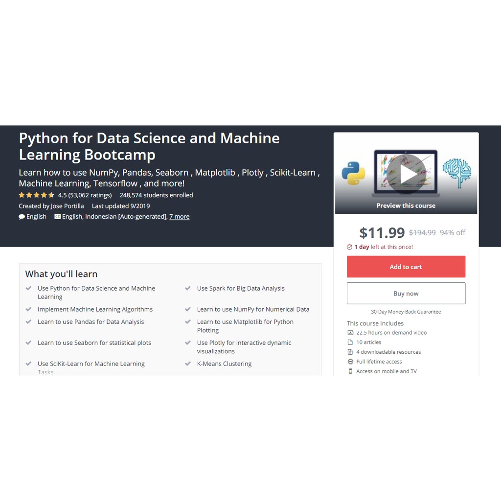 python machine learning bootcamp