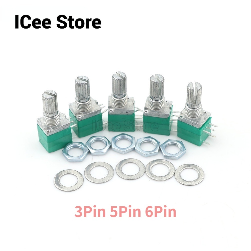 5Pcs RK097 Potentiometer 3Pin 5Pin 6Pin RK097N B5K 5K 10K 20K 50K 100K