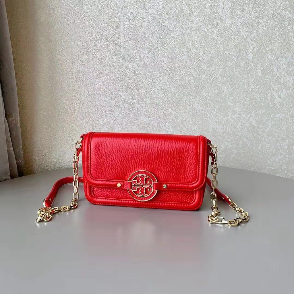 Tory Burch Amanda Classic Soft Small Chain Crossbody Bag Red | Shopee  Malaysia