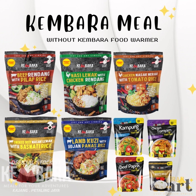 KEMBARA MEALS (Nasi & Lauk) Single Menu: Meal Ready to Eat (MRE) - Without Food Warmer
