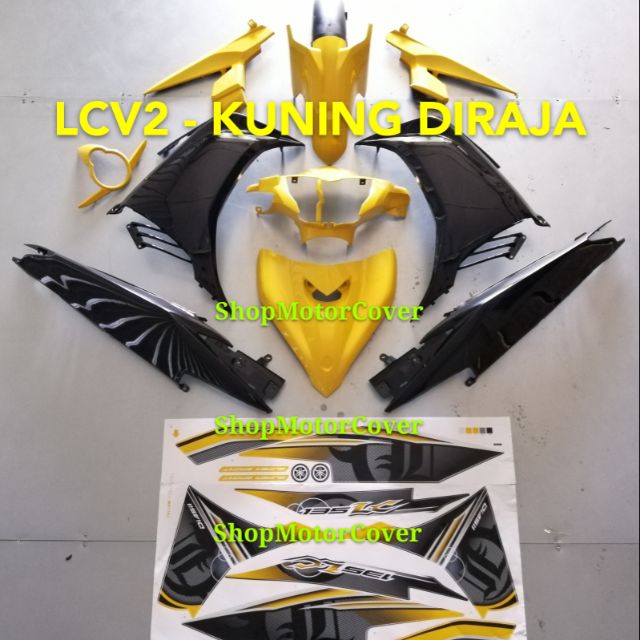 Yamaha Lc135 V2 V3 Body Cover Set Kuning Diraja With Sticker Hld Made In Malaysia Yamaha Lc135 Lcv2 Lcv3 Lcv4 Lcv5 Lcv6